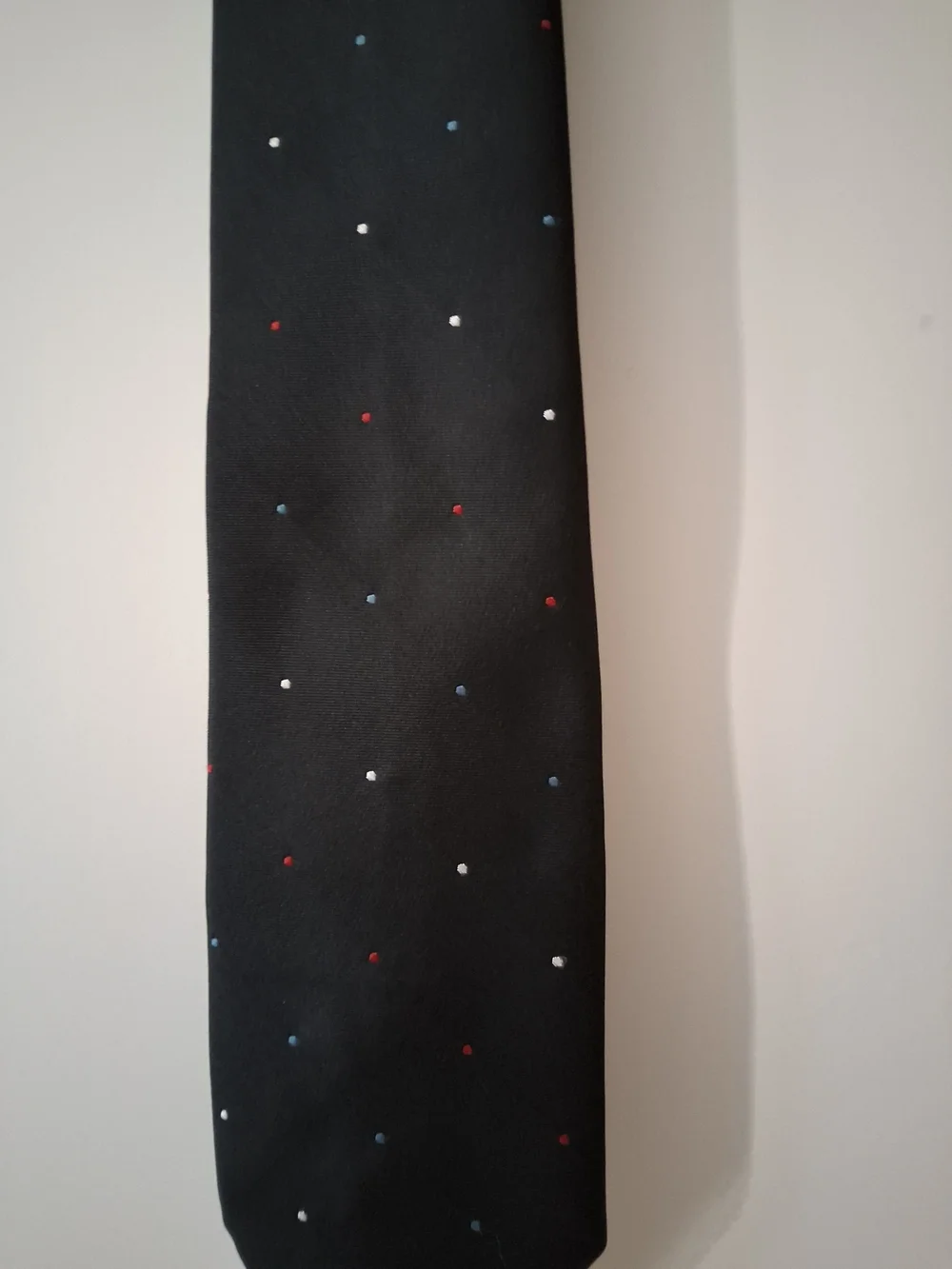 Wembley Black Tie with Red, White & Blue Microdots